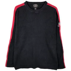 古着 00年代 ラルフローレン Ralph Lauren POLO JEANS COMPANY 星条旗柄 リブ編み コットンニットセーター メンズL相当/eaa605986