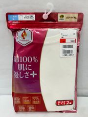 未使用☆フレンチ袖ラウンドネック パシオスヒート 婦人 Lサイズ オフホワイト 綿100%