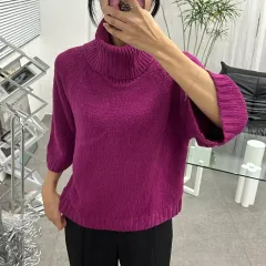 ユニクロ 5分袖タートルネックセーター