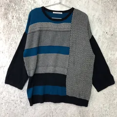 PAR ICI パーリッシィ ワイド プルオーバー ニット ネイビー ブルー Fサイズ 〇◇のサムネイル