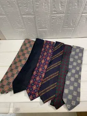 I【まとめ売り①】ブランドネクタイまとめ お得6本セット dunhill ダンヒル タグ付 シルク100% 中古品 メンズ ビジネス スーツ