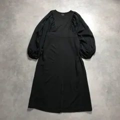 WQ1033●ICHI PERCENT SHUHEI 1% SHUHEI OGAWA ：シフォン切替ロングワンピース ●2● 黒 異素材ドッキング ボリュームギャザー袖