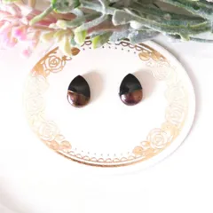 no.397　レジン　小さいしずく型　黒　ゴールド　ピアス　イヤリング　ハンドメイド