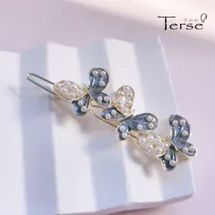 春アクセサリー ヘアピン バレッタ ヘアアクセサリー 蝶々モチーフ バタフライ パール付き 上品 きれいめ 大人可愛い フェミニン グレー ホワイト エナメル まとめ髪 サイド留め 普段使い おしゃれ トレンド 人気 彼女 女性ギフト 可愛い  大人可愛い