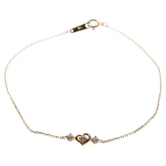 canal4℃ (カナルヨンドシー) ハートモチーフ キュービックジルコニア ブレスレット K10 ピンクゴールド