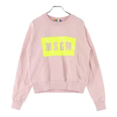 MSGM (エムエスジーエム) ロゴ クルーネック スウェットトレーナー ピンク レディース 1942MDM196