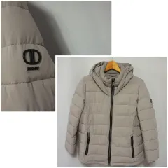 DKNY グレー フード ダウンジャケット レディース L
