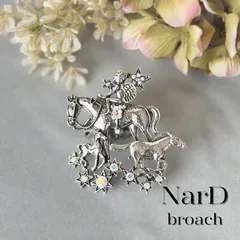 星に導かれる妖精と馬のブローチ　馬 ファンタジー アンティーク調 ヴィンテージ調 個性派 ペンダントトップ 男女兼用 メンズ ユニセックス 存在感 動物 生き物 モチーフ アニマル カジュアル 新品 大人 コサージュ ギフト プレゼント 新品未使用 NerD