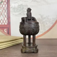 香炉 炉 蚊取り線香 獅子 ライオン 銅製 アジアン 炉 香立て 聞香 香道 ヨガ 瞑想アイテム 香炉 仏具 香炉台 仏壇 仏具 お香 ヨガ フィット