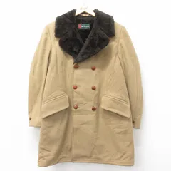 L/古着 マックレガー 長袖 ビンテージ ウール コート メンズ 70年代 70s ロング丈 USA製 ベージュ他 内側ファー【spe】 25nov21