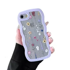 新品 ZTOFERA iPhone SE3 / SE2 用ウェーブケース おしゃれ iPhone 7 クリアケース 人気 韓国 女子 アイフォン 8 ウェーブケース かわいい 花柄 クライミングフラワー スマートケース 軽量 耐衝撃 ハード PC ソフト TP