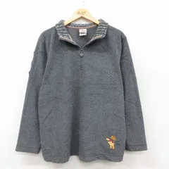 M/古着 長袖 ハーフジップ フリース ジャケット メンズ 00年代 00s ディズニー くまのプーさん グレー 25nov21