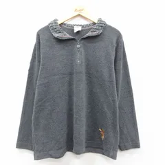 L/古着 長袖 ハーフジップ フリース ジャケット メンズ 00年代 00s ディズニー くまのプーさん グレー 25nov21