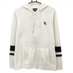 パーリーゲイツ ジップニットパーカー 白系×黒 ジャケット 裾汚れ、袖色移り メンズ 6(XL) ゴルフウェア PEARLY GATES