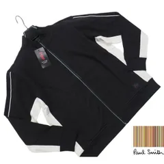 新品正規品 Paul Smith ポールスミス 裏毛 ストライプジップアップ ブルゾン/ジャケットLLブラック(019) 82-7164のサムネイル