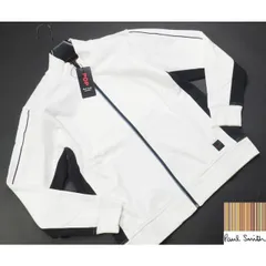 新品正規品 Paul Smith ポールスミス 裏毛 ストライプジップアップ ブルゾン/ジャケットMホワイト(010) 82-7164