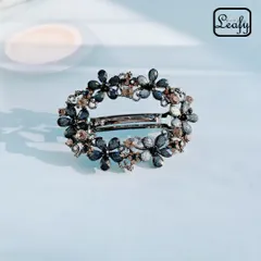 ヘアアクセサリー バレッタ フラワーバレッタ ビーズバレッタ オーロラビーズ 花モチーフ 上品 きれいめ 大人可愛い フォーマル 結婚式 パーティー セレモニー 入学式 卒業式 デイリー 黒 グレー 光沢 華やか 彼女 友達 ギフトアクセ 大人女性