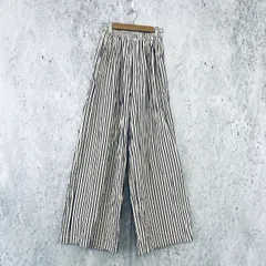 ESICA エシカ ワイドパンツ カジュアルパンツ レディース ストライプ ホワイト×ブラック Fサイズ 〇□