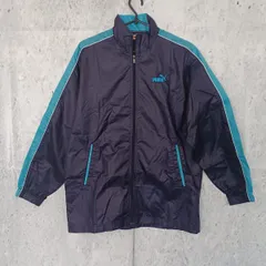 PUMA プーマ キッズ ウインドブレーカー ナイロンジャケット ネイビー×ブルー 160サイズ ◇〇