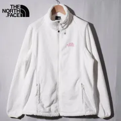 美品 ノースフェイス THE NORTH FACE フリース ジャケット XL ホワイト ピンク ロゴ刺繍 テック アメカジ ストリート オーバーサイズ ビッグシルエット 古着 N721