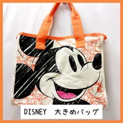 DISNEY　ミッキーマウス　大きめバッグ　オレンジ