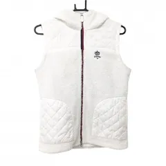 キャロウェイ 中綿ボアベスト 白 フード付 一部中綿 レディース L ゴルフウェア Callaway