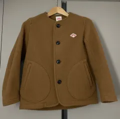 Danton ダントン ノーカラー ウール ジャケット ブラウン 34