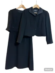 RE341 【美品】SONIA BALENCIA  ソニアバレンシア　セレモニー　セットアップ　ジャケット&ワンピース　ブラック　レディース　サイズ11AR