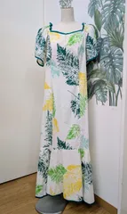 フラドレス　ハワイアンドレス　アイボリー　パラパライ　フラダンス衣装　Alohamerry