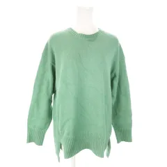 ロペピクニック ROPE Picnic ニット セーター クルーネック 長袖 オーバーサイズ サイドスリット 38 緑 グリーン /AO12
