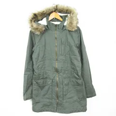 ギャップ GAP 中綿 ジャケット コート ロング丈 ボア フェイクファー 綿 XS カーキ 小さいサイズ kz12819