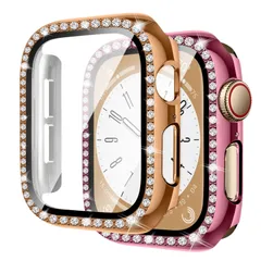 【2色セット】コンパチブル アップルウォッチ カバー 40mm、キラキラ、耐衝撃、全面保護、PC、コンパチブル apple watch カバー series 5 6 4 se、レディース/メンズ、コンパチブル apple watch ガラスフィルム、コンパチブ