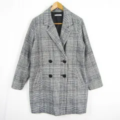 オリーブデオリーブ OLIVE des OLIVE チェスターコート ダブル ミディアム丈 M グレー チェック kz13521