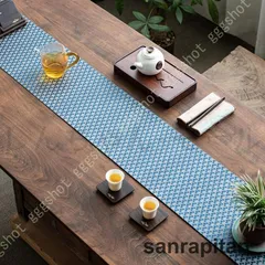 テーブルランナー リバーシブル 北欧 おしゃれ テーブルセンター 雲水紋 長方形 テーブルセンター クロス ジャカード織 耐熱 茶室 テーブル