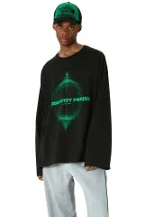 더아이덴티티프로젝트 ラウンドロングスリーブ Tシャツ ブラック L