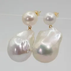 美品 MAAYA バロックパール K18 ピアス スイング/25-2803