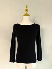 美品★★FOXEY フォクシートップス  カットソーSODE COORDE ソデコーデ ブラック  レーヨンポリエステル40