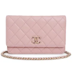 シャネル AP3971 マトラッセ ココマーク グレインドカーフスキン ピンク 2way クラッチ チェーンウォレット 斜め掛け 長財布 シャンパンゴールド金具 CHANEL（未使用　展示品）