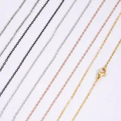 チェーンネックレス ローズゴールドピンクゴールド チェーンのみ 太さ1mm 華奢 細め 韓国アクセ 韓国風 シンプル ユニセックス