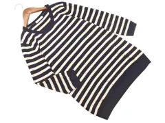 NEWYORKER ニューヨーカー ラメ ボーダー ニット セーター sizeL/紺ｘベージュ ◇■ レディース