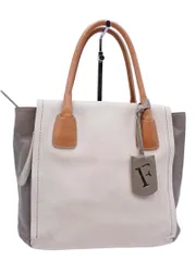 FURLA フルラ レザー トート バッグ オフホワイトｘグレージュ ■■ レディース