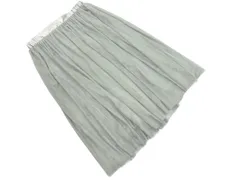 earth music&ecology アースミュージック＆エコロジー チュール フレア スカート sizeF/薄緑 ■■ レディース