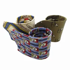 ヴァレンティノ ヴァレンチノ  VALENTINO 等 ネクタイ おまとめ3点セット カジュアル 絹 シルク 総柄 紺 ネイビー カーキ ベージュ /FT 1024 ■GY09