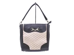 THE SHOP TK ザショップティーケー タケオキクチ レザー 切替 ショルダー ハンド バッグ 黒ｘベージュ ■■ レディース