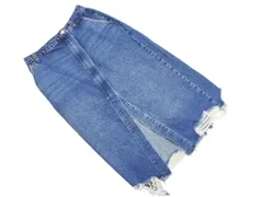 ZARA ザラ ジップアップ ラップ タイト デニムスカート sizeM/青 ■■ レディース