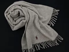 POLO RALPH LAUREN ポロ ラルフローレン ウール100% マフラー グレー ◆■ メンズ
