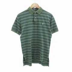 ポロ バイ ラルフローレン Polo by Ralph Lauren ポロシャツ 半袖 ボーダー ポニー刺繍 XS 緑 グリーン /JS 1026 ■GY09