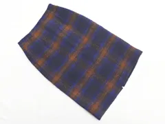 Rope Picnic ロペピクニック コーデュロイ チェック タイト スカート size36/紺ｘ茶 ◇■ レディース