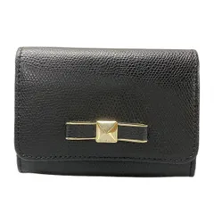 FURLA(フルラ) 名刺入れ - 黒 リボン レザー