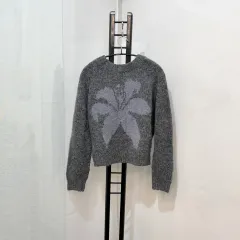 PARTIMENTO WOMEN ブークレ リリー クロップドニット グレーニット 4072